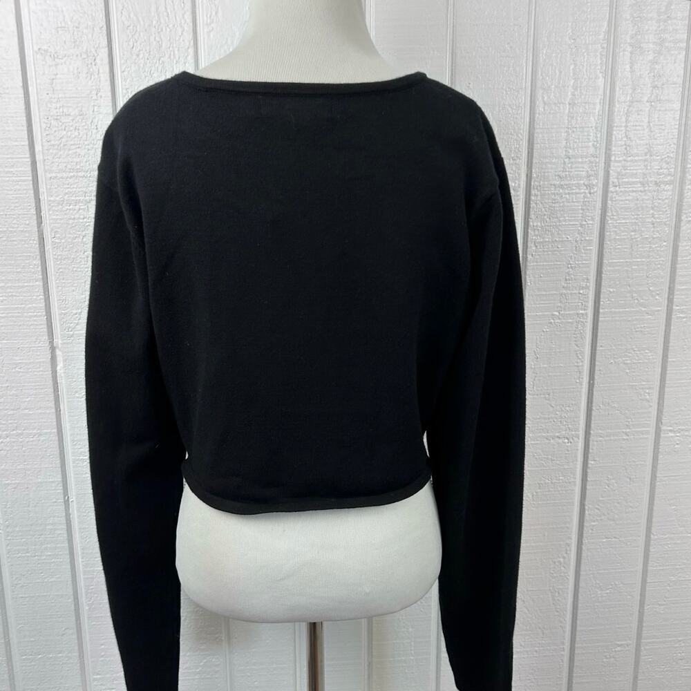 Forever 21+ Black Rhinestone Fringe Sweater Top NWT Plus Size 3X Party Glam Y2K - Picture 5 of 6